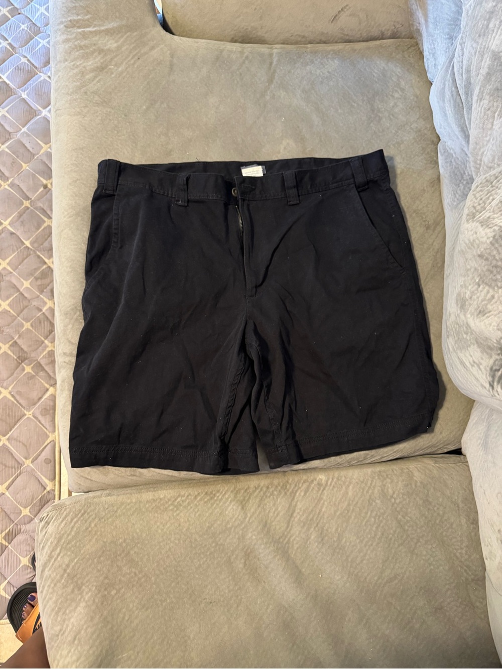 Big and Tall St. John's Bay Black Flat-Front Casual Shorts